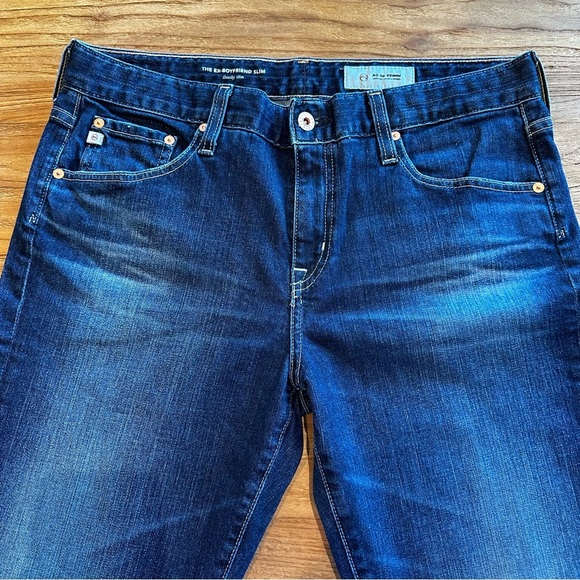 AG Adriano Goldschmied Women’s The Ex Boyfriend Slouchy Slim Wide Leg Denim Crop - Picture 9 of 10